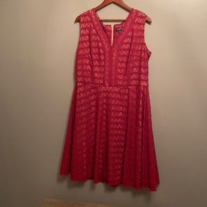 Roz &Ali Pink Crochet Dress Size 16